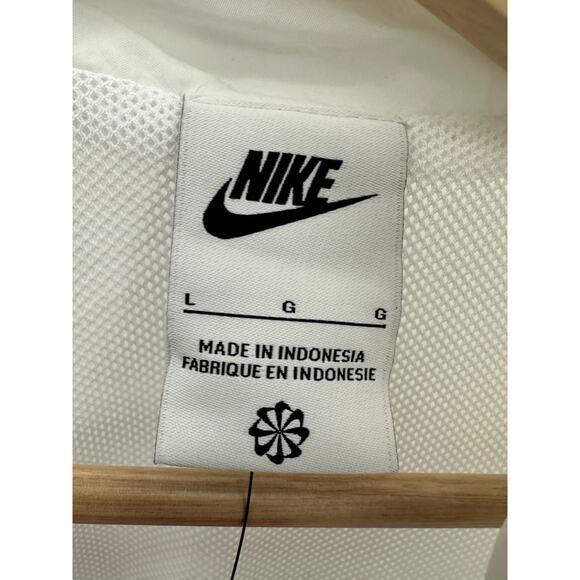 Nike White ESS Woven Jacket Full Zip Activewear Lightweight Womens Large NWT - Picture 6 of 10